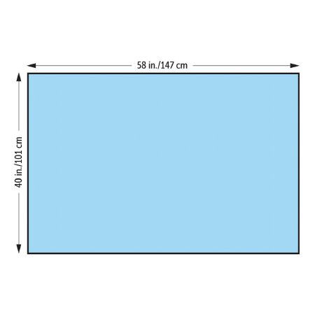 O&M Halyard Inc General Purpose Drape Half Drape 40 W X 58 L Inch Sterile - Case of 66 - 47612-CS