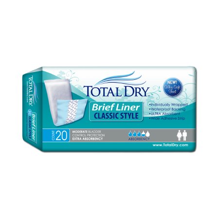 Secure Personal Care Products Bladder Control Pad TotalDry™ 4 X 13 Inch Moderate Absorbency Polymer Core Medium - Bag of 20 - SP1571-BG
