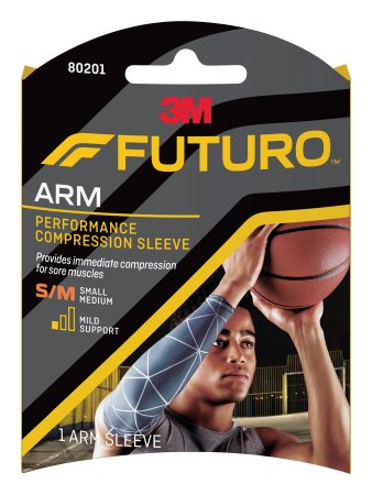 3M Compression Sleeve Futuro™ Performance Small / Medium Gray Arm - Case of 12 - 80201EN-CS