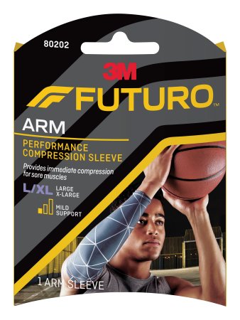 3M Compression Sleeve Futuro™ Performance Large / X-Large Gray Arm - Case of 12 - 80202EN-CS