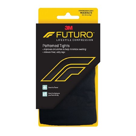 3M Compression Pantyhose 3M™ Futuro™ Pattern Waist High Medium Black Closed Toe - Case of 12 - 71072EN-CS