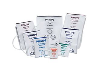 Philips Healthcare Single Patient Use Blood Pressure Cuff Gentle Care 30 to 60 cm Arm Vinyl Cuff Adult Long Cuff - Box of 10 - 989803148041-BX