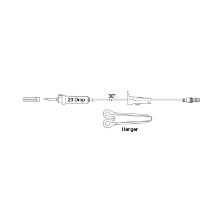 Smiths Medical Secondary Administration Set Medex™ Gravity 20 Drop / mL Drip Rate Without Filter 36 Inch Tubing - Case of 25 - MX870-CS