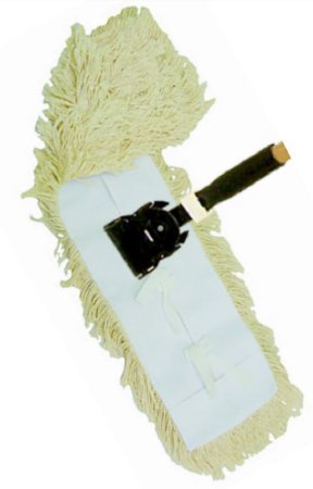 RJ Schinner Co Dust Mop Frame with Handle ABCO 5 X 48 Inch Frame / 60 Inch Handle Clip Connection Metal Frame / Wooden Handle - Each - BH-29548W-EA-EA