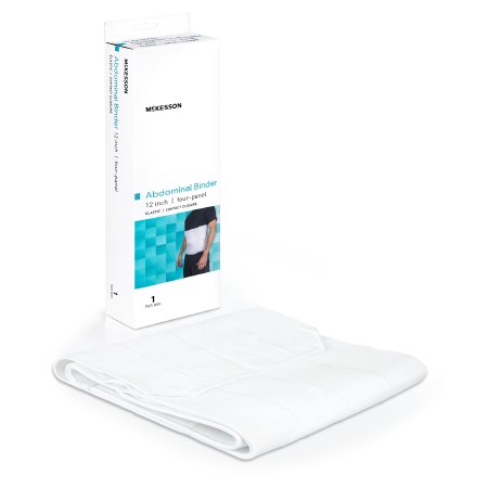 McKesson Abdominal Binder McKesson Large / X-Large Hook and Loop Closure 62 to 74 Inch Waist Circumference 12 Inch Height Adult - Each - 155-79-89220-EA