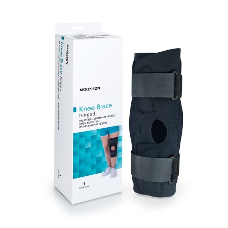 McKesson Knee Brace McKesson 3X-Large Wraparound / Hook and Loop Strap Closure with D-Rings 28 to 30-1/2 Inch Circumference Left or Right Knee - Each - 155-81-82399-10-EA