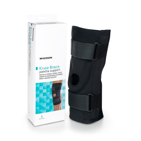 McKesson Knee Brace McKesson Medium Pull-On / Hook and Loop Strap with D-Rings 18 to 20-1/2 Inch Circumference Left or Right Knee - Each - 155-81-97425-EA