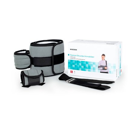 McKesson Shoulder Immobilizer McKesson One Size Fits Most Fiberlaminate Waist-Hook and Loop Closure/Shoulder Strap with Buckle/Arm Band and Hand Band Hook and Loop Closure Adjustable Left or Right Arm - Each - 155-79-84100C-EA