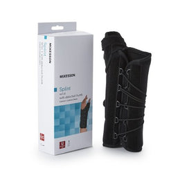 McKesson Wrist Brace with Thumb Spica McKesson Right Hand Black One Size Fits Most - Each - 155-81-87480-EA