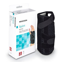 McKesson Wrist Brace McKesson Foam / Nylon Left Hand Black One Size Fits Most - Each - 155-81-87470-EA