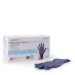 McKesson Exam Glove McKesson Confiderm® LDC Small NonSterile Nitrile Standard Cuff Length Fully Textured Blue Chemo Tested / Fentanyl Tested - Box of 250 - 14-6N42C-BX