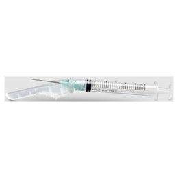 McKesson Safety Hypodermic Syringe with Needle McKesson Prevent® 3 mL 5/8 Inch 25 Gauge Hinged Safety Needle Ultra Thin Wall - Box of 100 - 102-SN3C2558S3-BX