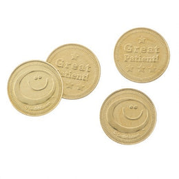 SmileMakers SmileMakers® 100 per Unit Great Patient Gold Coins Vending Machine Tokens 1 Inch - Case of 100 - VMASMTOK-CS