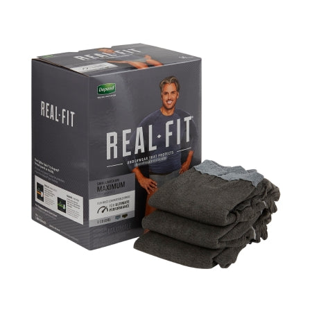Kimberly Clark Male Adult Absorbent Underwear Depend® Real Fit® Pull On with Tear Away Seams Small / Medium Disposable Heavy Absorbency - Case of 28 - 50982-CS