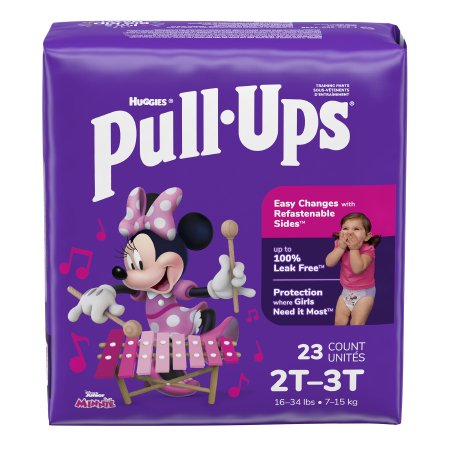 Kimberly Clark Female Toddler Training Pants Pull-Ups® Learning Designs® for Girls Pull On Size 2T to 3T Disposable Moderate Absorbency - Pack of 23 - 51335-PK