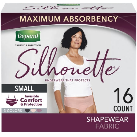 Kimberly Clark Female Adult Absorbent Underwear Depend® Silhouette® Pull On with Tear Away Seams Small Disposable Heavy Absorbency - Pack of 16 - 51413-PK