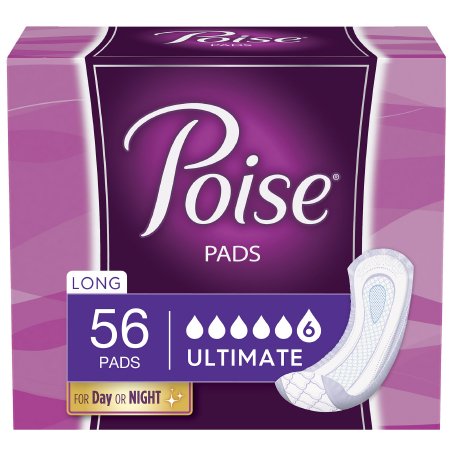 Kimberly Clark Bladder Control Pad Poise® 15.5 Inch Length Heavy Absorbency Sodium Polyacrylate Core One Size Fits Most - Case of 56 - 51442-CS