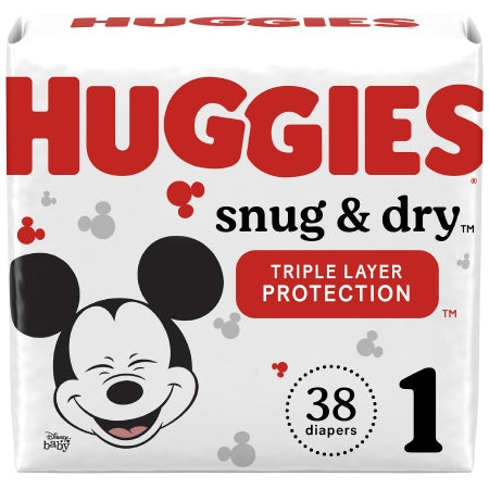 Kimberly Clark Unisex Baby Diaper Huggies® Snug & Dry Size 1 Disposable Heavy Absorbency - Case of 152 - 51462-CS