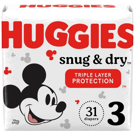 Kimberly Clark Unisex Baby Diaper Huggies® Snug & Dry Size 3 Disposable Heavy Absorbency - Pack of 31 - 51471-PK