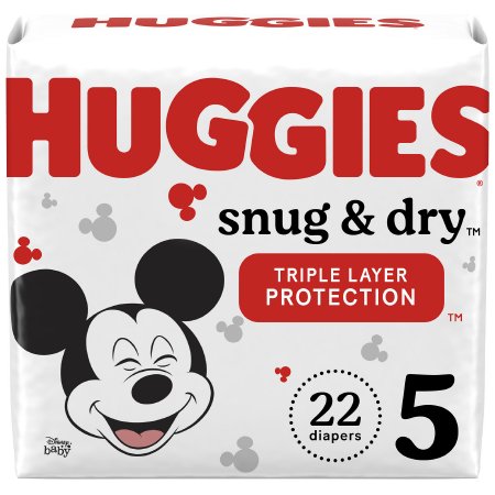 Kimberly Clark Unisex Baby Diaper Huggies® Snug & Dry Size 5 Disposable Heavy Absorbency - Case of 88 - 51473-CS