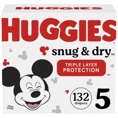 Kimberly Clark Unisex Baby Diaper Huggies® Snug & Dry Size 5 Disposable Heavy Absorbency - Case of 132 - 51517-CS