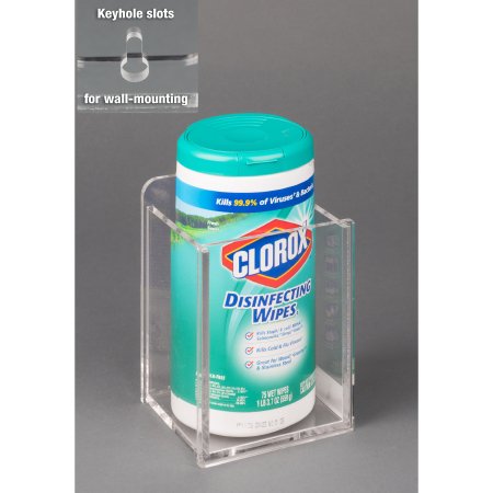 Poltex Inc Wipe Tub Holder Poltex® Clear Acrylic Manual 1 Small Wipe Canister Wall Mount - Each - 1WIPTUB4.5-W-EA