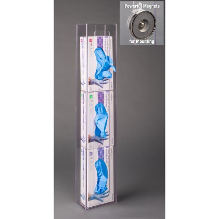 Poltex Inc Glove Box Holder Magnet Mounted 3-Box Capacity Clear PETG Plastic - Each - 3GBNARRO-M-EA