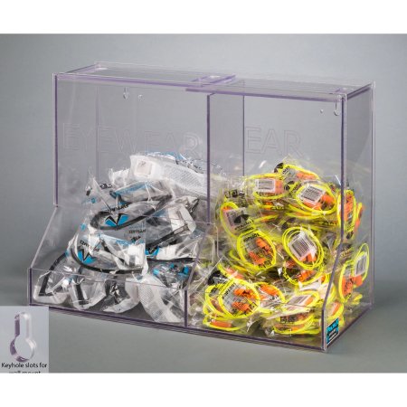 Poltex Inc Eyewear / Ear Plug Dispenser Wall Mount Clear 8.2 X 13-1/2 X 18-1/2 Inch Plastic - Each - BLKEYEEAR-W-EA