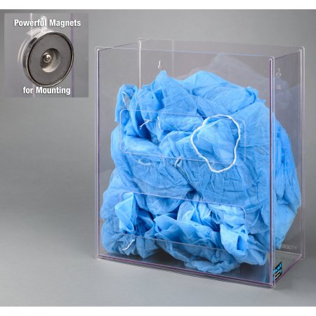 Poltex Inc Shoe Cover Dispenser Magnetic Mount Clear 7-1/4 X 15.7 X 17-1/2 Inch PETG Plastic - Each - BULKBOOTY-M-EA