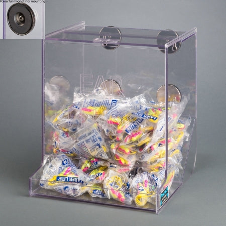 Poltex Inc Earplug Dispenser Magnetic Mount Clear 10.2 X 10-1/2 X 11-1/2 Inch PETG Plastic - Each - BULKEAR-M-EA