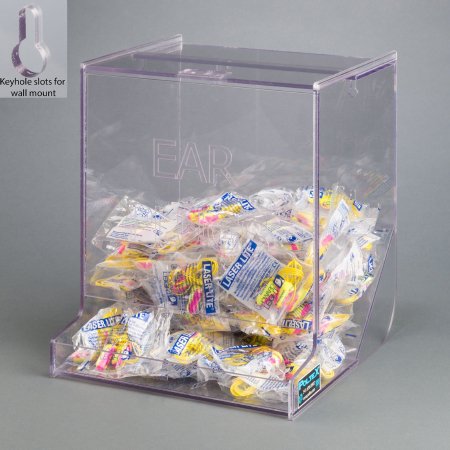 Poltex Inc Earplug Dispenser Wall Mount Clear 10.2 X 10-1/2 X 11-1/2 Inch PETG Plastic - Each - BULKEAR-W-EA
