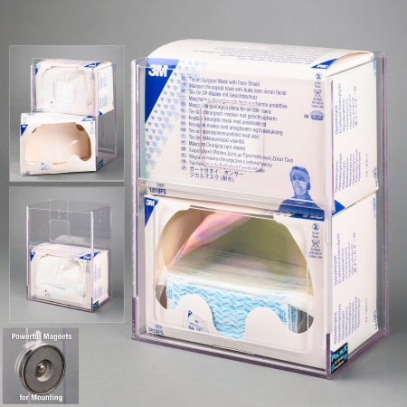 Poltex Inc Face Shield Dispenser Magnetic Mount 2-Box Capacity Clear 6.4 X 11-1/2 X 15 Inch PETG Plastic - Each - FACESHLD2VM-M-EA