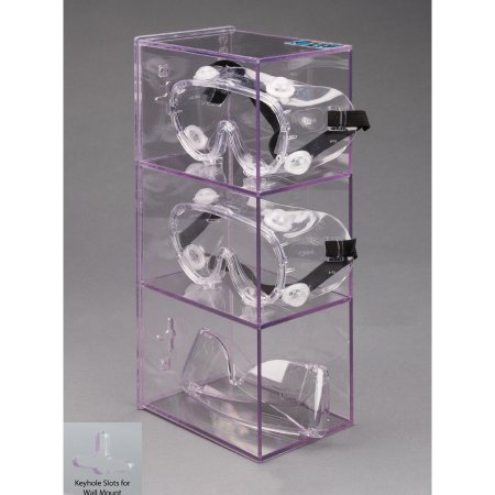 Poltex Inc Goggle Dispenser Wall Mount 3 Goggle Capacity Clear 4 X 6 Inch PETG Plastic - Each - GOGGLE3-W-EA