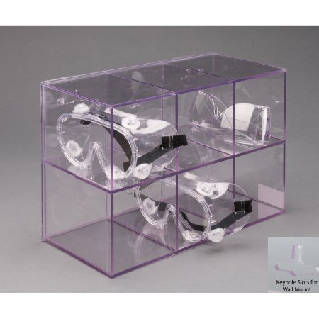 Poltex Inc Goggle Dispenser Wall Mount 6 Goggle Capacity Clear 4 X 4 X 6 Inch PETG Plastic - Each - GOGGLE6-W-EA
