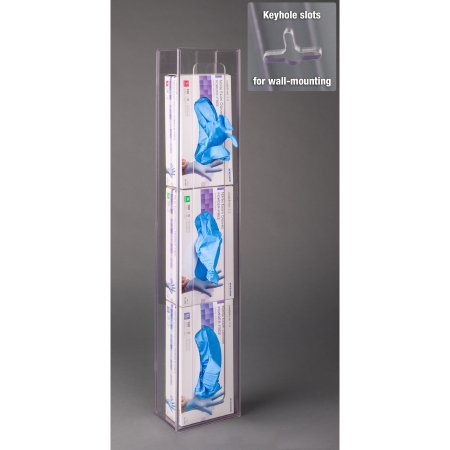 Poltex Inc Glove Box Holder Magnet Mounted 3-Box Capacity Clear 19.8 X 5-1/2 Inch PETG Plastic - Each - 3GBNARRO-W-EA