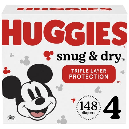 Kimberly Clark Unisex Baby Diaper Huggies® Snug & Dry Size 4 Disposable Heavy Absorbency - Case of 148 - 51518-CS