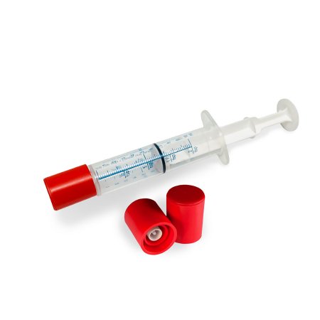 IMI - International Medical Industries Inc Tamper Evident Oral Tip Cap Prep-Lock™ Red Top, ABS -Polystyrene, NonSterile - Box of 100 - 57-70-BX