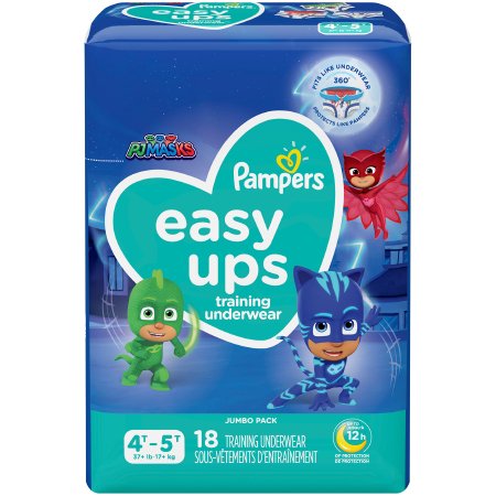 Procter & Gamble Male Toddler Training Pants Pampers® Easy Ups™ Pull On with Tear Away Seams Size 4T to 5T Disposable Moderate Absorbency - Pack of 18 - 00037000766223-PK
