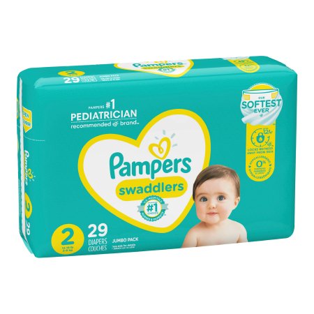 Procter & Gamble Unisex Baby Diaper Pampers® Swaddlers™ Size 2 Disposable Heavy Absorbency - Case of 116 - 10037000749605-CS