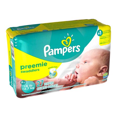 Procter & Gamble Unisex Baby Diaper Pampers® Swaddlers™ Preemie Disposable Heavy Absorbency - Case of 108 - 00037000739173-CS