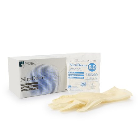 Innovative Healthcare Corp Surgical Glove NitriDerm® Size 8 Sterile Nitrile Standard Cuff Length Fully Textured White Chemo Tested - Box of 50 - 135280-BX