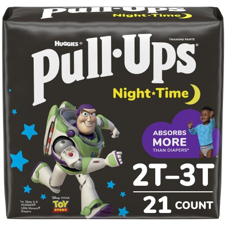 Kimberly Clark Male Toddler Training Pants Pull-Ups® Night-Time® Size 2T to 4T Disposable Heavy Absorbency - Case of 84 - 51345-CS
