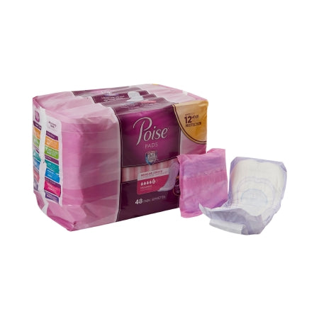 Kimberly Clark Bladder Control Pad Poise® 12.9 Inch Length Heavy Absorbency Sodium Polyacrylate Core One Size Fits Most - Pack of 48 - 47199-PK