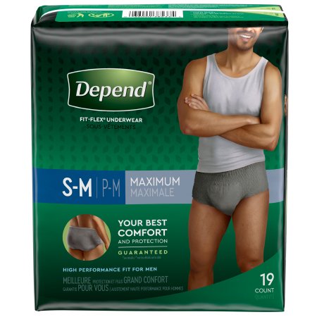 Kimberly Clark Male Adult Absorbent Underwear Depend® FIT-FLEX® Pull On with Tear Away Seams Small / Medium Disposable Heavy Absorbency - Pack of 19 - 51700-PK