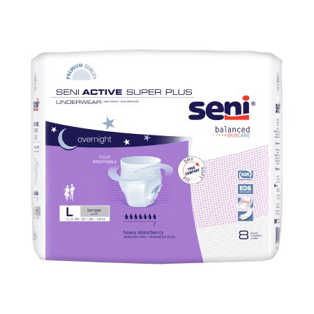 TZMO USA Inc Unisex Adult Absorbent Underwear Seni® Active Super Plus Pull On with Tear Away Seams Large Disposable Heavy Absorbency - Case of 32 - S-LA08-AP1-CS