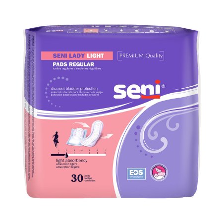 TZMO USA Inc Bladder Control Pad Seni® Lady Light 8.9 Inch Length Light Absorbency Superabsorbant Core One Size Fits Most - Pack of 30 - S-2P30-PL1-PK
