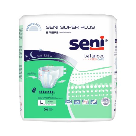 TZMO USA Inc Unisex Adult Incontinence Brief Seni® Super Plus Large Disposable Heavy Absorbency - Case of 36 - S-LA09-BP1-CS