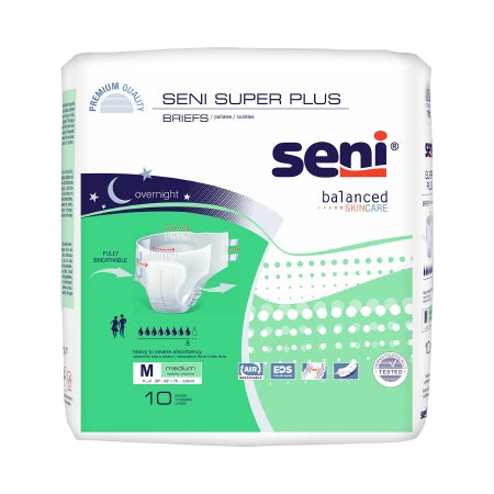 TZMO USA Inc Unisex Adult Incontinence Brief Seni® Super Plus Medium Disposable Heavy Absorbency - Pack of 10 - S-ME10-BP1-PK