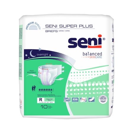 TZMO USA Inc Unisex Adult Incontinence Brief Seni® Super Plus Regular Disposable Heavy Absorbency - Pack of 10 - S-RE10-BP1-PK