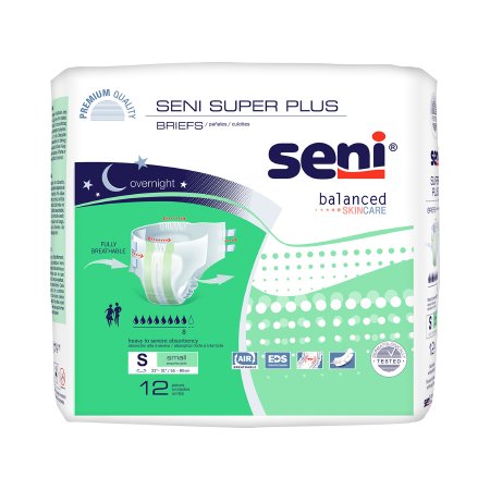 TZMO USA Inc Unisex Adult Incontinence Brief Seni® Super Plus Small Disposable Heavy Absorbency - Case of 48 - S-SM12-BP1-CS